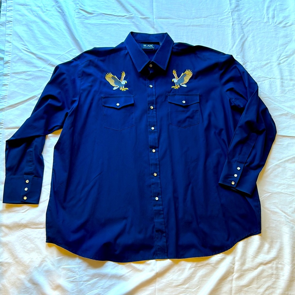 Vintage Mens Western Eagle Button Down Shirt